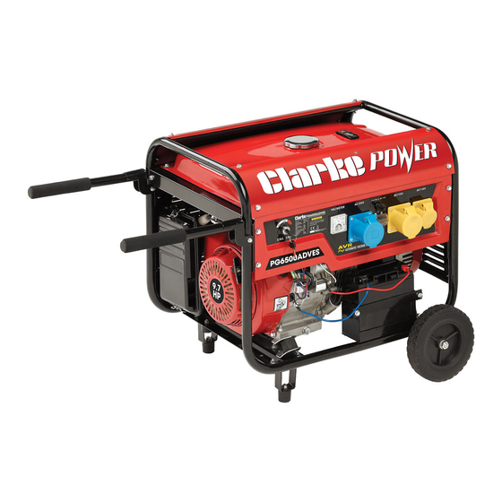 CLARKE PG6500ADVES OPERATION & MAINTENANCE INSTRUCTIONS MANUAL Pdf