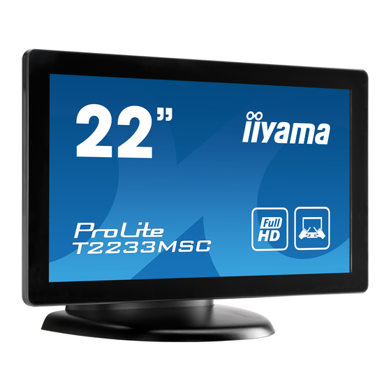 Iiyama ProLite T2233MSC-1 Manuals