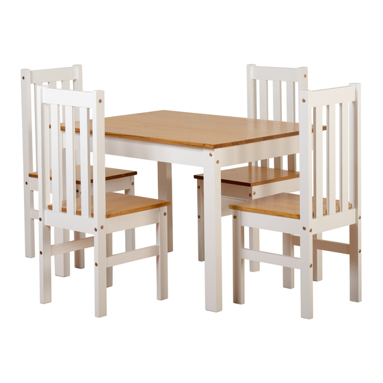 SECONIQUE LUDLOW 1+4 DINING TABLE ASSEMBLY INSTRUCTIONS MANUAL Pdf