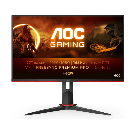 AOC 27G2SAE USER MANUAL Pdf Download | ManualsLib