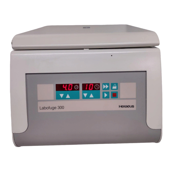 HERAEUS LABOFUGE 300 INSTRUCTIONS FOR USE MANUAL Pdf Download ManuaLib