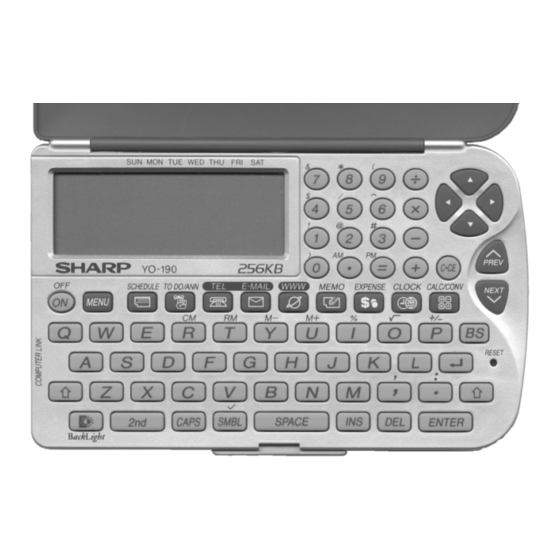 SHARP YO-190 SERVICE MANUAL Pdf Download | ManualsLib