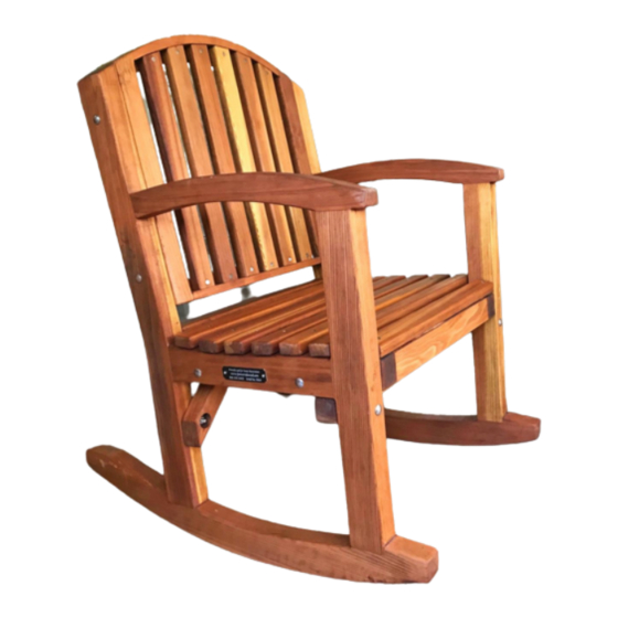 FOREVER REDWOOD LUNA WOOD ROCKING CHAIR ASSEMBLY INSTRUCTIONS MANUAL