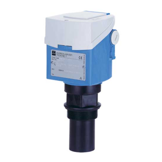 ENDRESS+HAUSER PROSONIC T FMU 130 OPERATING MANUAL Pdf Download