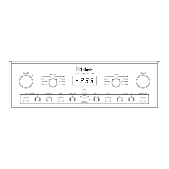 McIntosh C100 Owner's Manual