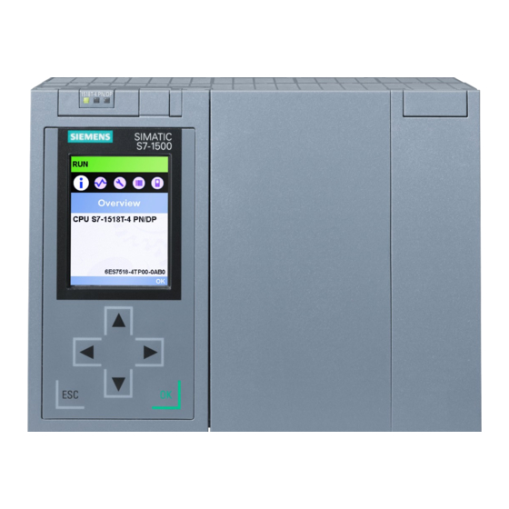 SIEMENS S7-1500 MANUAL Pdf Download | ManualsLib