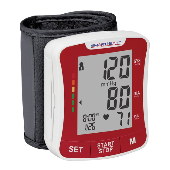 smartheart wrist blood pressure monitor manual