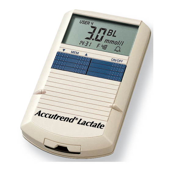 Roche Accutrend Lactate User Manual