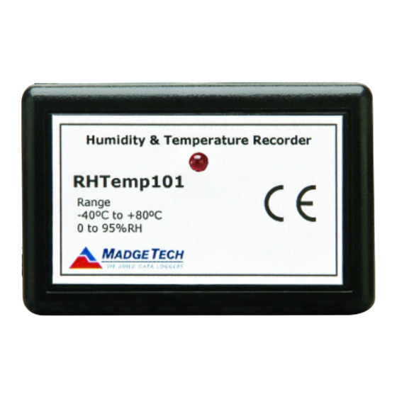 MadgeTech RHTemp101 Product Information Card