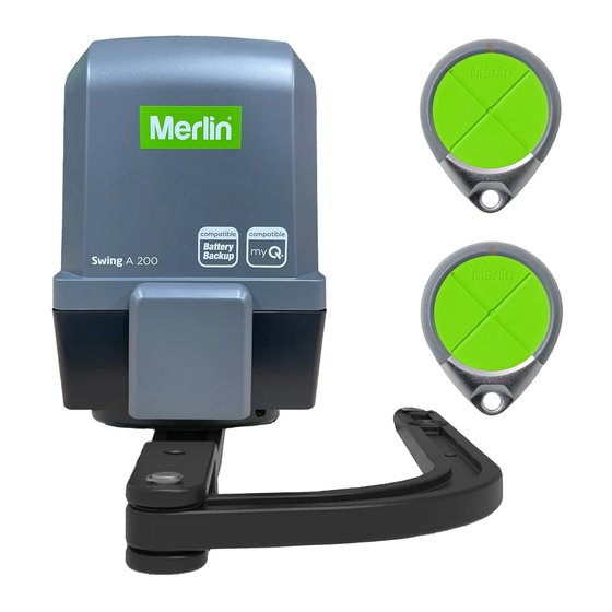 Merlin Swing A200 MGA Series Installation And Operating Instructions Manual