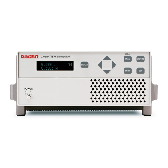 Keithley 2302 Quick Results Manual