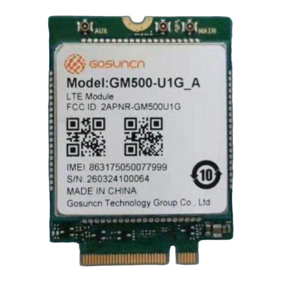 User Manuals: GOSUNCN GM500-U1G A 4G Module