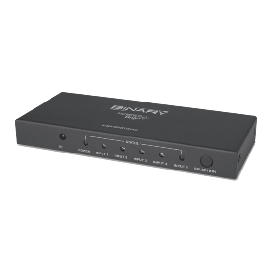 SNAP Binary B-220-HDSWTCH-5x1 Owner's Manual