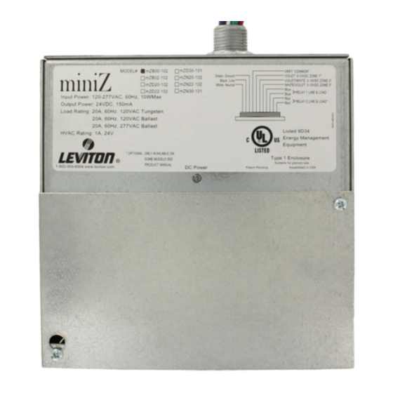 Leviton miniZ mZn20-102 User Manual