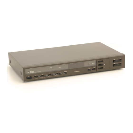 Dual CT 1260 Service Manual