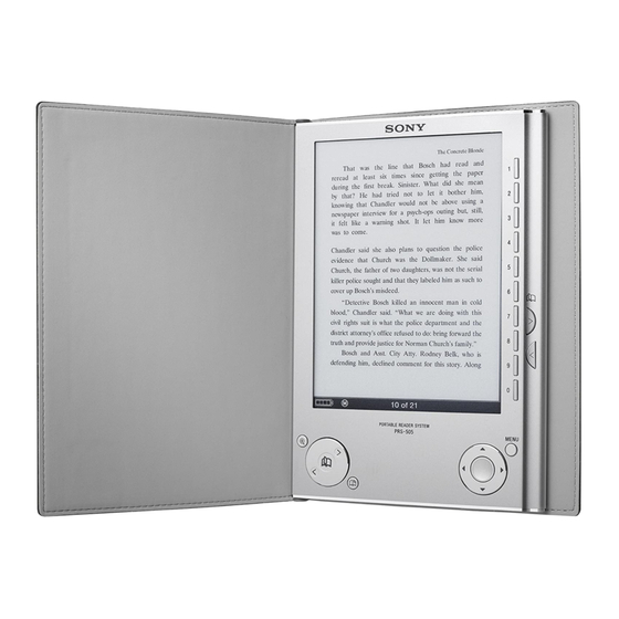 Sony Prs-505 User’s Guide Ebook Reader User Manual 