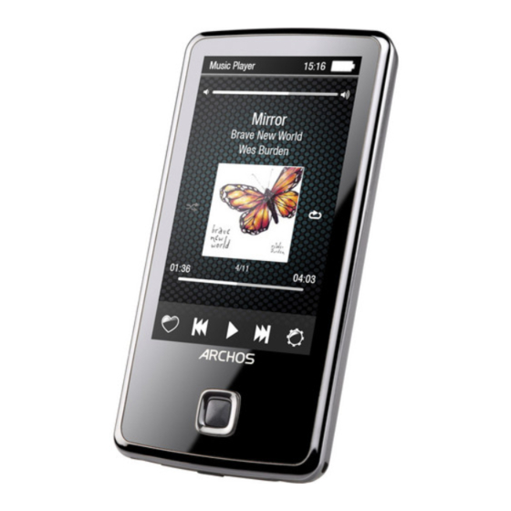 ARCHOS 30C VISION 501630 MP3 PLAYER SPECIFICATIONS ManualsLib