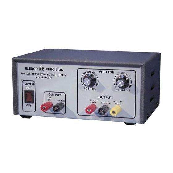 ELENCO ELECTRONICS XP620K POWER SUPPLY ASSEMBLY AND INSTRUCTION MANUAL