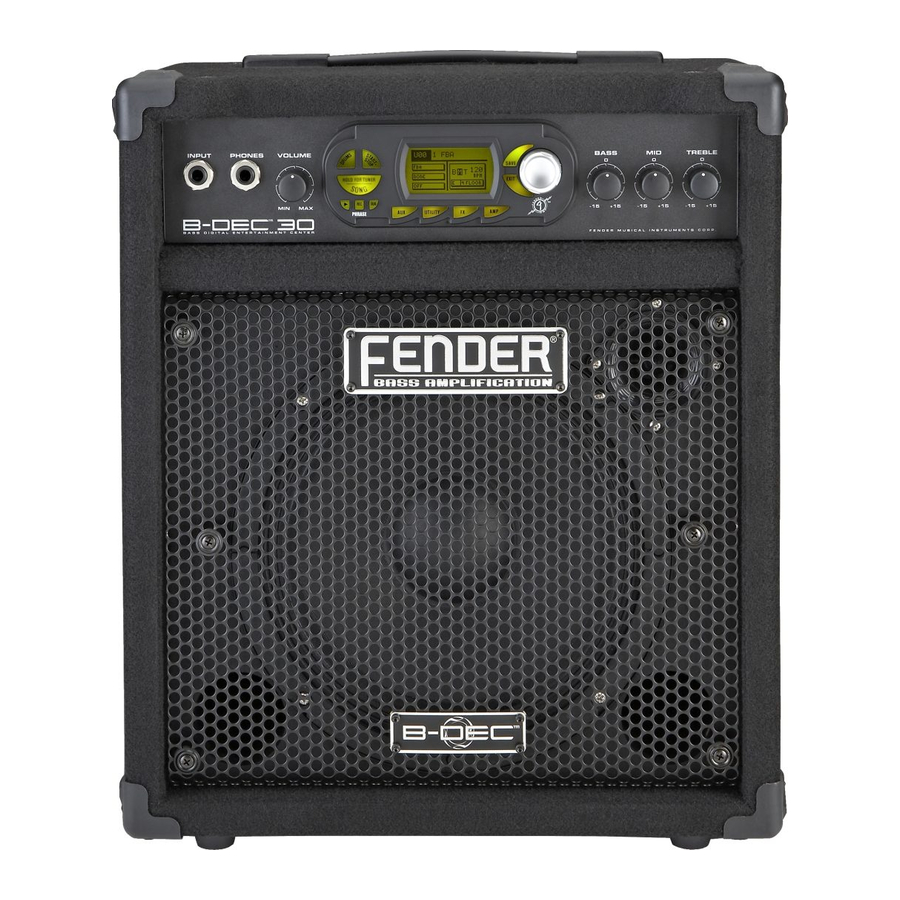 FENDER B-DEC30 AMPLIFIER MIDI MANUAL | ManualsLib