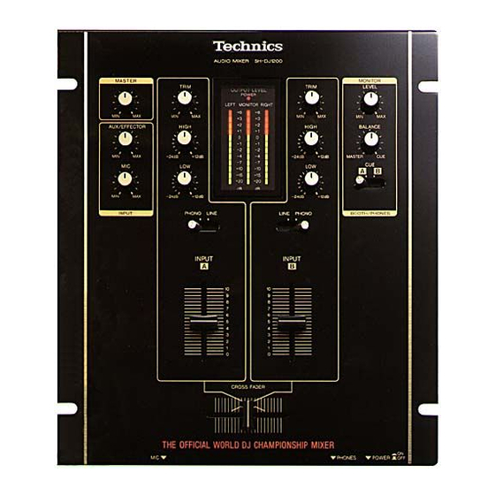 Technics SH-DJ1200 Operating Instructions Manual