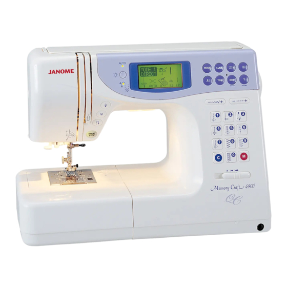 Janome memory craft 4900 Instruction Manual