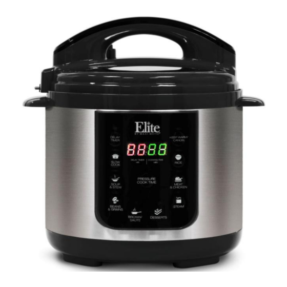 elite bistro pressure cooker user manual