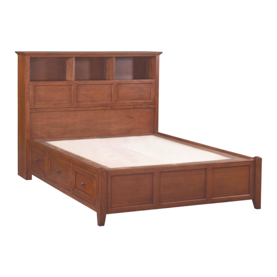 WHITTIER WOOD FURNITURE MCKENZIE QUEEN BOOKCASE STORAGE BED ASSEMBLY