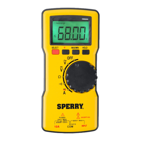 SPERRY INSTRUMENTS DM6800 OPERATING INSTRUCTIONS MANUAL Pdf Download