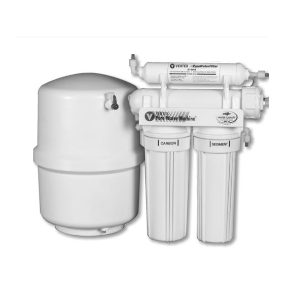 VERTEX WATER PRODUCTS PUREWATERMACHINE PT4.0 OWNERS & INSTALLATION