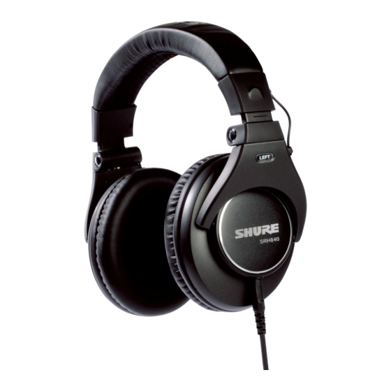 Shure SRH840 User Manual