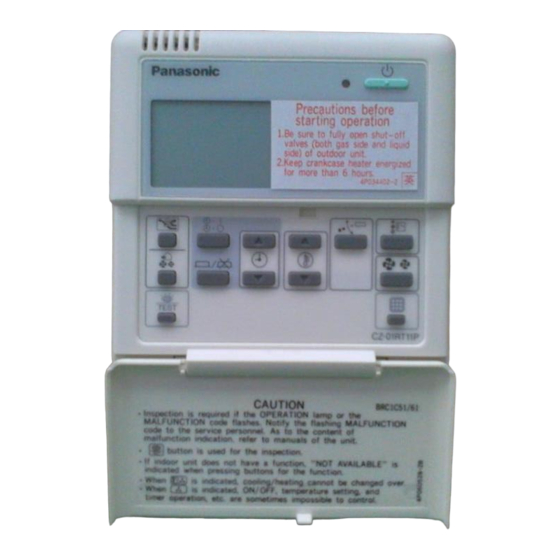 Panasonic CZ-01RT11P Installation Manual