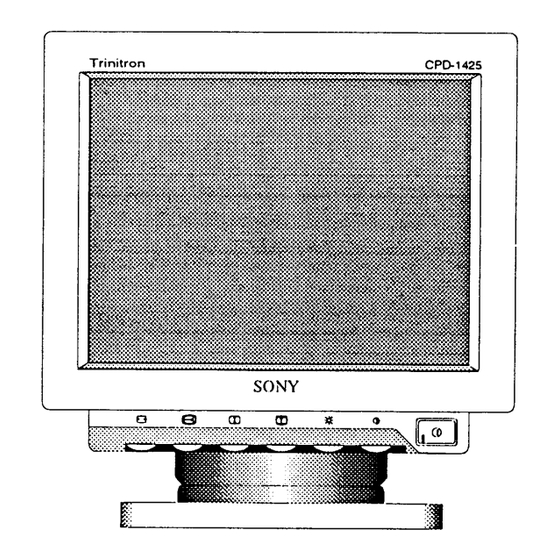 Sony CPD-1425 Users Guide  (primary manual) User Manual