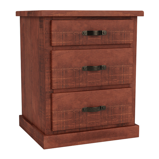 FANTASTIC FURNITURE LONGREACH BEDSIDE 3 DRAWER MAPLE ASSEMBLY