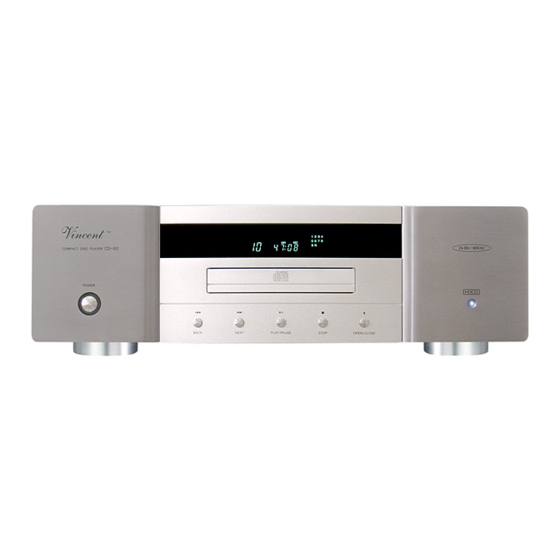 VINCENT CD-S3 - ANNEXE 258 Instructions For Use Manual