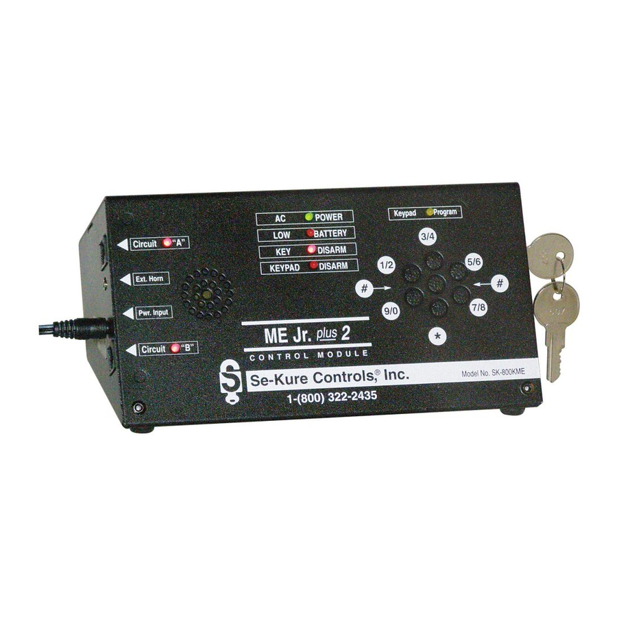 Se-Kure Controls ME Jr. plus 2 SK-800MEI Series Installation Instructions