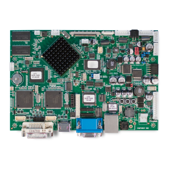 Digital View SGX-1920L LCD Controller Manuals