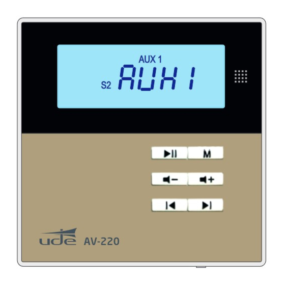 Ude AV-220 Quick Start Manual