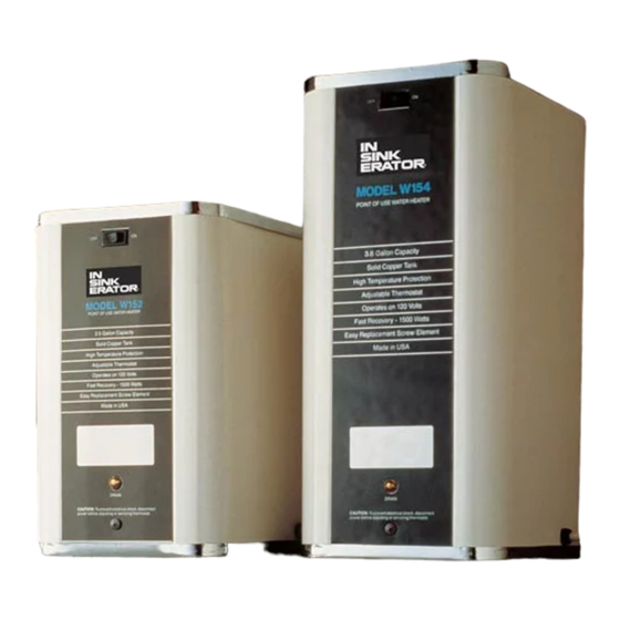 InSinkErator W-152 Water Heater Manuals