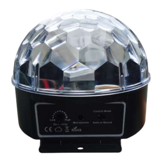 Beamz Mini Star Ball Sound RGBWA LED 6x3W Instruction Manual
