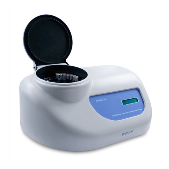 Biosan Automatic Luminescence Analyser ALA1/4 Operating Manual