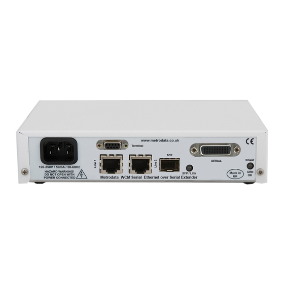 Metrodata MetroCONNECT WCM-Serial Manuals