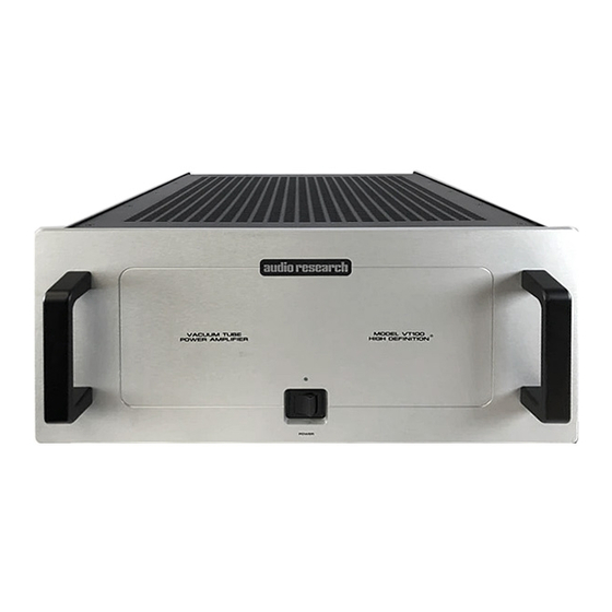 Audio Research VT100 User Manual