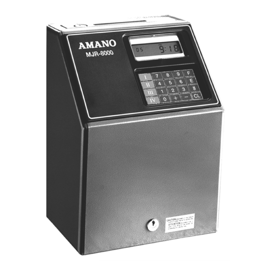 Amano MJR-8000 Series Program Manual