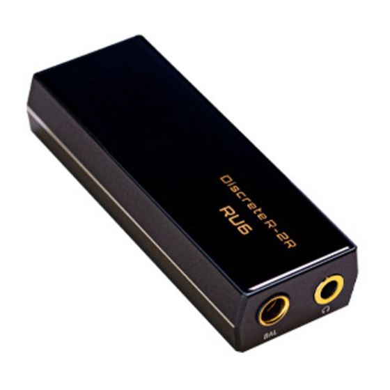 Cayin RU6 Quick Manual