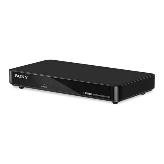 Sony DMX-SW1 - Bravia Input Link Setting-Up Manual