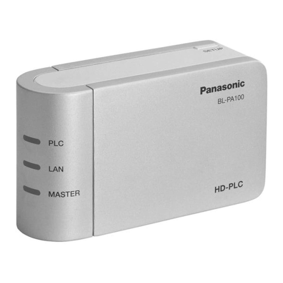 Panasonic BL-PA100A Operating Instructions Manual