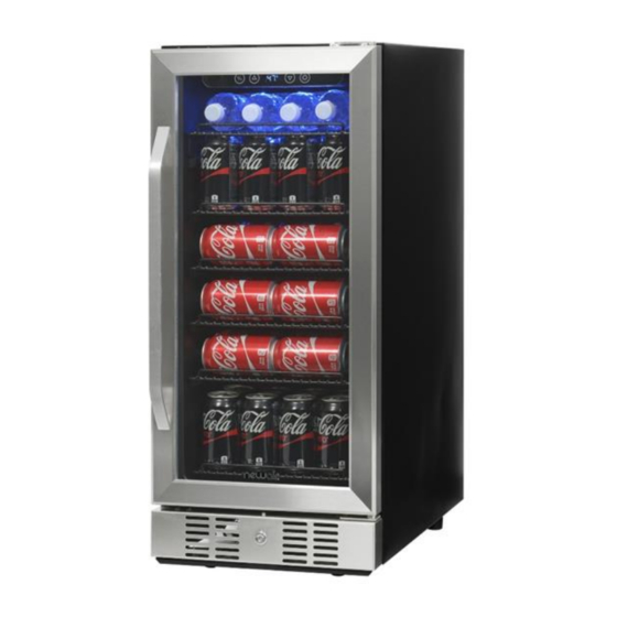 NewAir NBC096BS00 15 in. Built-in 96 Can Beverage Fridge Black Stainless Steel