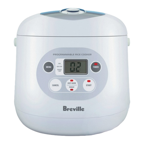Breville Syncro Rice Cooker Instructions For Use Manual