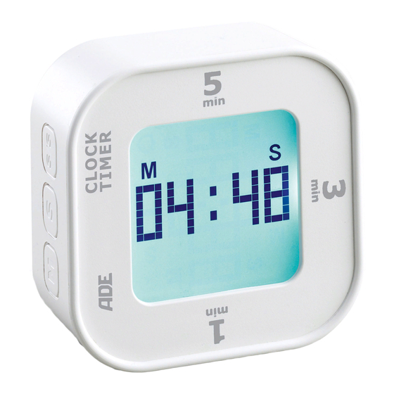 ADE Tuimelstart-timer TD1902 digitale keukentimer met countdown voor keuken, huiswerk, sport in wit
