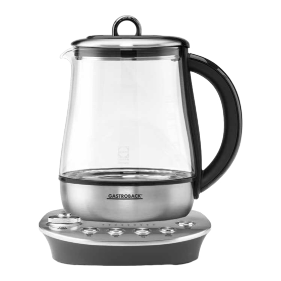 Gastroback Design Tea Aroma Plus Operating Instructions Manual